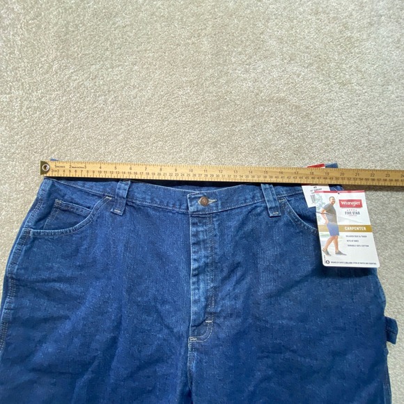 Wrangler Carpenter Denim Shorts‎ Mens 40 Blue Five Star Relaxed Hits At Knee NEW - Picture 3 of 9